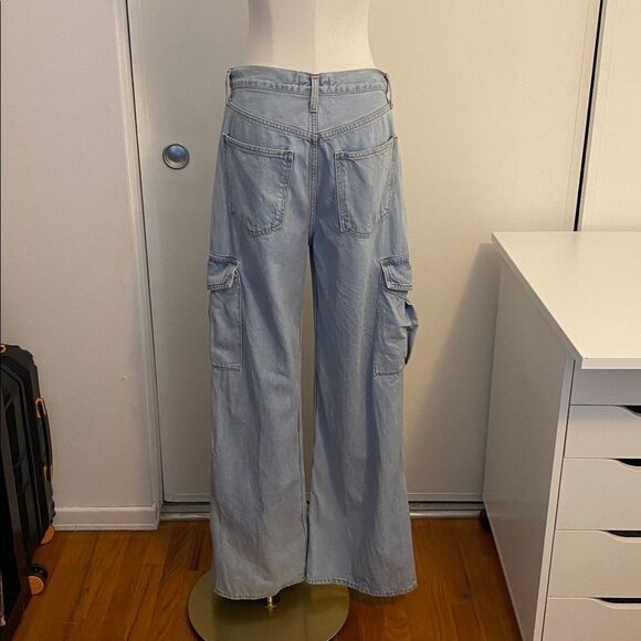 Agolde Minka Denim Cargo Pants Size 28 - Picture 6 of 16